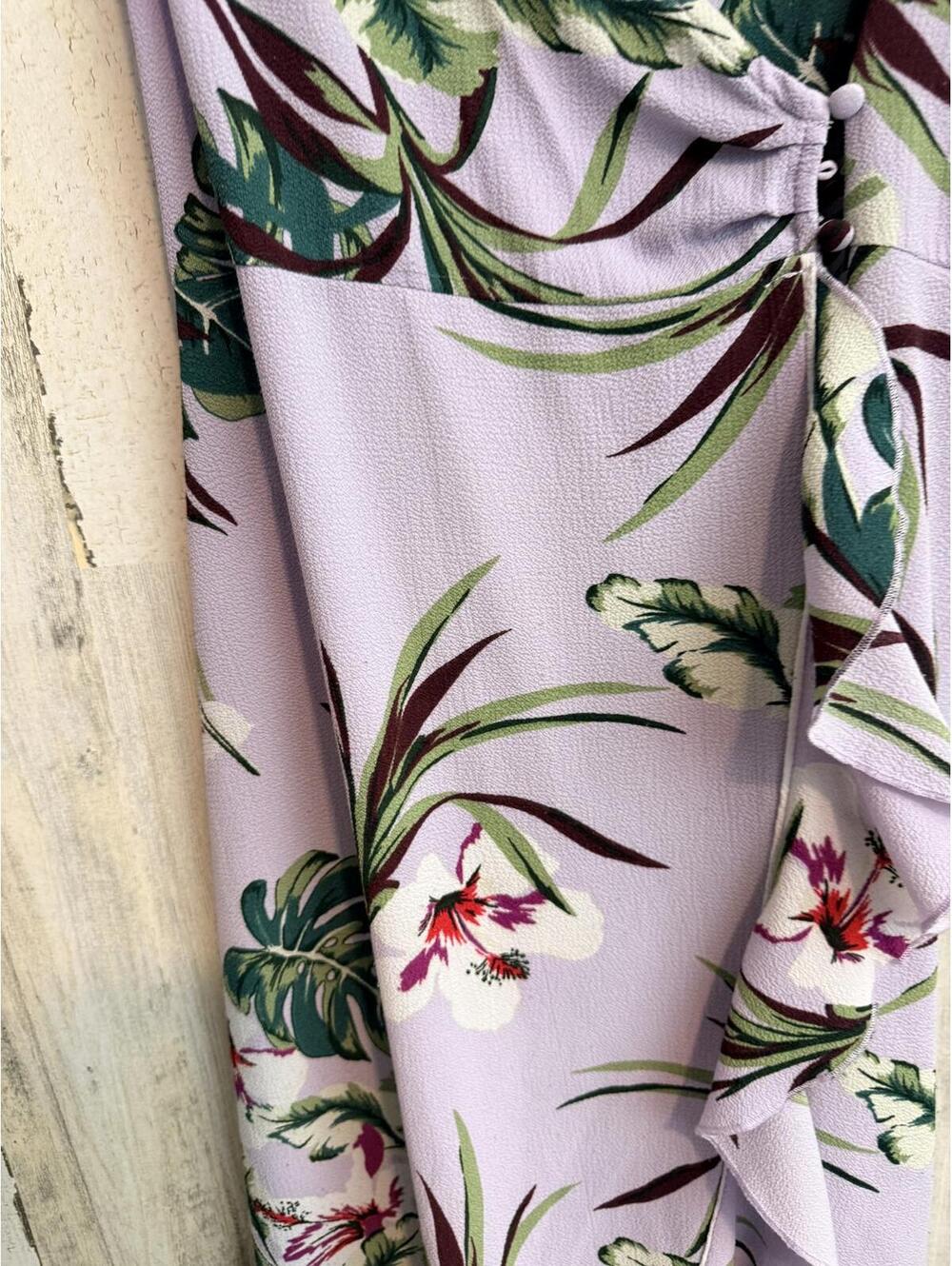 Jennifer Lopez Women’s XS Lavender Floral Wrap Maxi Long Dress - Picture 8 of 12